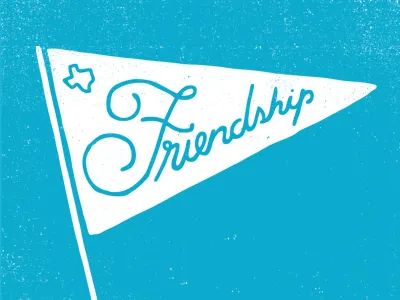 Friendship hand drawn illustration lettering texas texture type