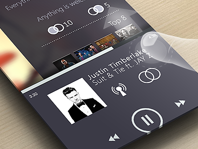 New MySpace Player app clean design gesture interface iphone minimalist music myspace new myspace player slide ui