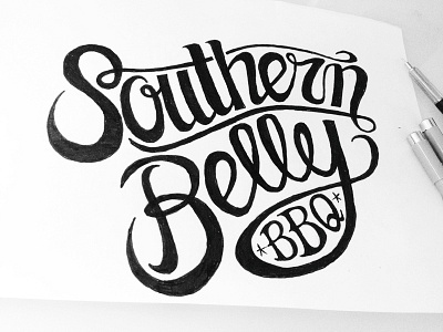 Southern Belley (WIP) barbecue bbq custom type hand drawn southern southernbelle type typography