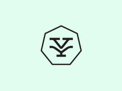 v y heptagon logo monogram type