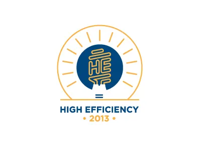 High Efficiency efficiency icon light bulb logo