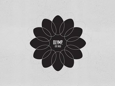 Olympia Washington badge black design flower graphic grayscale logo margaret haag olympia ornate simple state capitol badge project washington