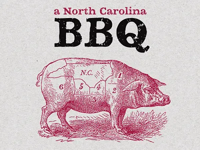 North Carolina BBQ bbq design food illustration pork typography
