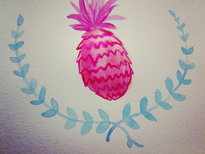 Watercolor Pineapple