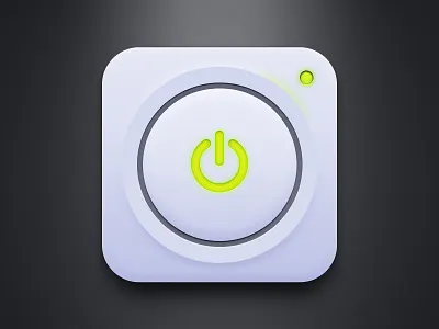 Power Button (Free PSD) button download free green ios iphone light power psd simple ui