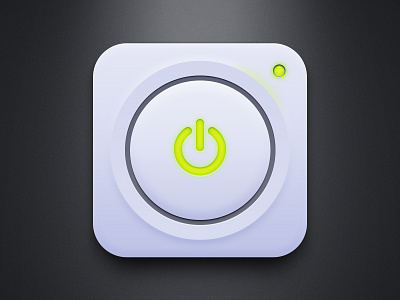 Power Button (Free PSD) button download free green ios iphone light power psd simple ui