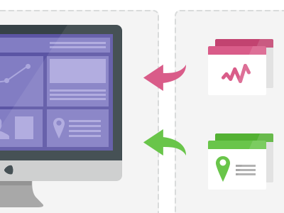 More flat diagrams apps arrow data location monitor network