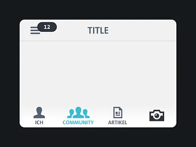 iOS Title Bar & Tab Bar, 2th Iteration app bar ios menu navigation tab tabbar title titlebar