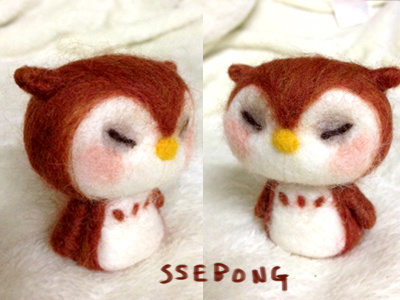 Owl character needle felt ssebong