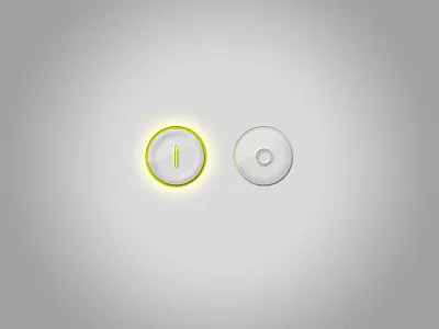 Gloss Rubber On Off Switch buttons glossy gray grey lime green on off symbol switch