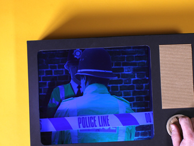 Police on TV cardboard craft paper police stop motion tv