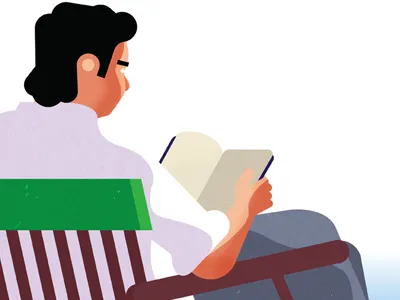 Bliss beach book illustration literature man reading sand sea sun sunburnt