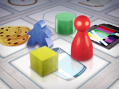 Fluxx Board / Pieces board game illustration tile