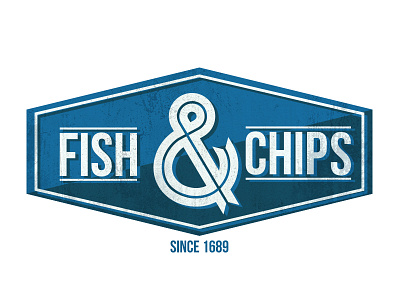 Branding - Fish & Chips bebas blue brand branding chips fish logo mark ribbon