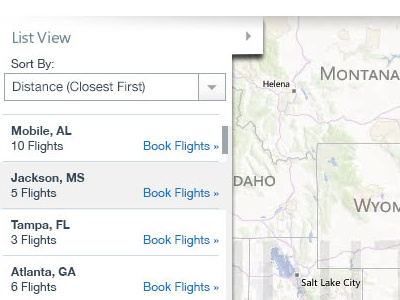 Dream Miles with Sidebar american airlines rebrand list view sidebar ui ux