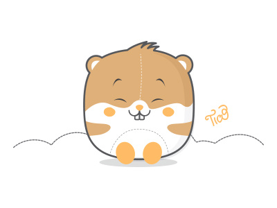 Hamster Baby animal cute hamster ilustration yellow