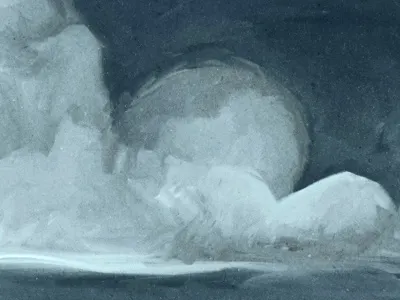 Cloud blue cloud cloudy grey gritty mixer brush tool paint painting sad sky smudge storm strokes texture