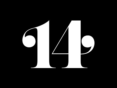 Number 14 by TRAS 14 black classic custom number serif