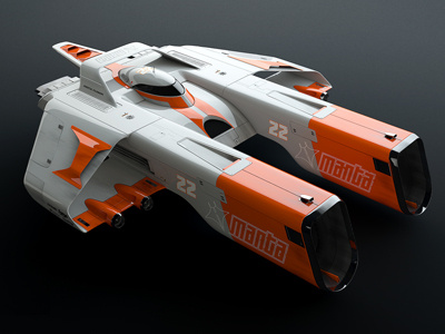 Manta 3d ao c4d cinema 4d concept gi illustration machine model race racer render sci fi scifi space space ship spaceship vehicle