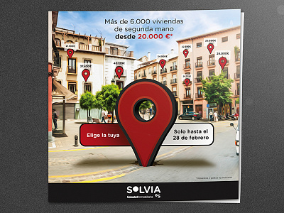 Brochure for Banc Sabadell 3d ads bank brochure design home house illustration map pin real estate