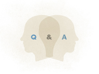 Q & A illustration profile silhouette texture