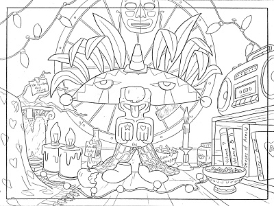 Arnold Shrine animation background hey arnold! layout nickelodeon pencil shrine