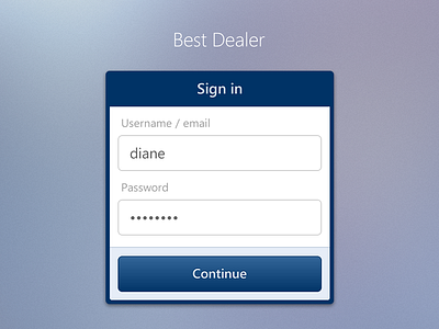 Login screen app blue clean dropdown form interface ipad login metro mobile password popup signin submit ui ux