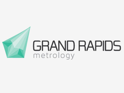 Grand Rapids Metrology logo fractal grand rapids logo mark measurement metrology typography