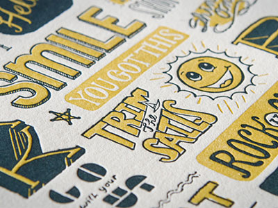 Lets Make It A Good One character design design icon illustration lettering letterpress type words