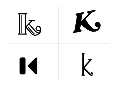 K hand done icon lettering logo