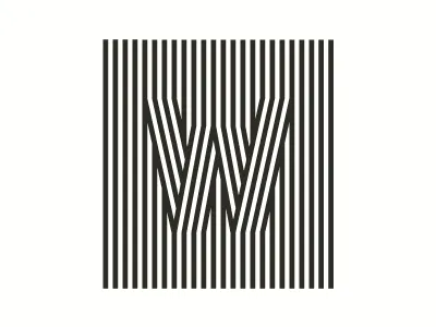 W clean illusion intials letter lettermark logomark monogram play space strokes trick typography w