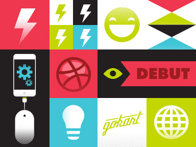 Gokart Debut card debut dribbble gokart halftone iphone light bulb lightning bolt minneapolis mouse print thank you