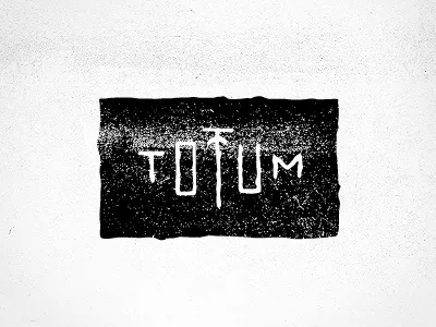 totum square logo black distress drawing drawn illustration lettering logo texture totum type white