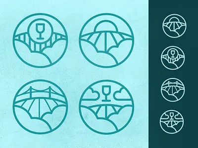 Napa Valley Badges badges branding identity minimal napa single weight tech conference texture valley vector