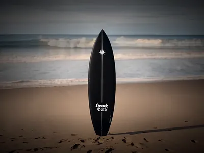 Surfing board — Beach Goth 3d animation branding graphic design item design logo surfboard design surfing surfing board