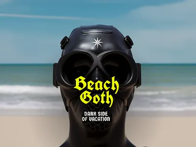 Beach Goth Mask & Sunglasses — Dark side of vacation 3d beach blender branding goth graphic design logo mask sunglasses