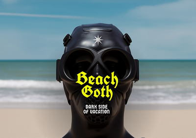 Beach Goth Mask & Sunglasses — Dark side of vacation 3d beach blender branding goth graphic design logo mask sunglasses