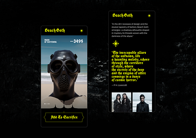 Mobile Website Design — Beach Goth branding ecommerce graphic design mobile ui webdesign website