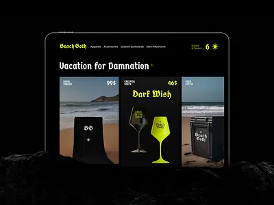 Beach Goth E-commerce website 3d branding ecommerce gothic shop graphic design logo ui webdesign website