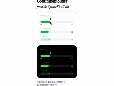 Continuous Slider Component animation app continuous design system flat graphic design hierarchy input ios live minimal modern motion graphics range responsive slider swift swiftui ui