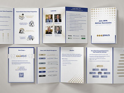 Johlfs Wealth Management - Advisor Succession brand design brand pattern branding deck design document documents graphic design illustration investor deck logo marketing mock up mockup pattern print slides stationery visual identity