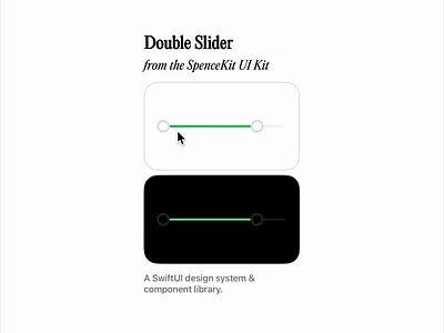 Double Thumb Slider Component animated animation component continuous design double flat graphic design input ios minimal range slider swift swiftui thumb ui