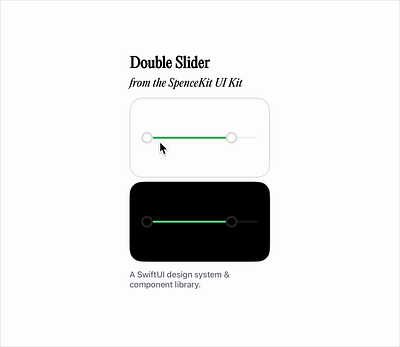 Double Thumb Slider Component animated animation component continuous design double flat graphic design input ios minimal range slider swift swiftui thumb ui