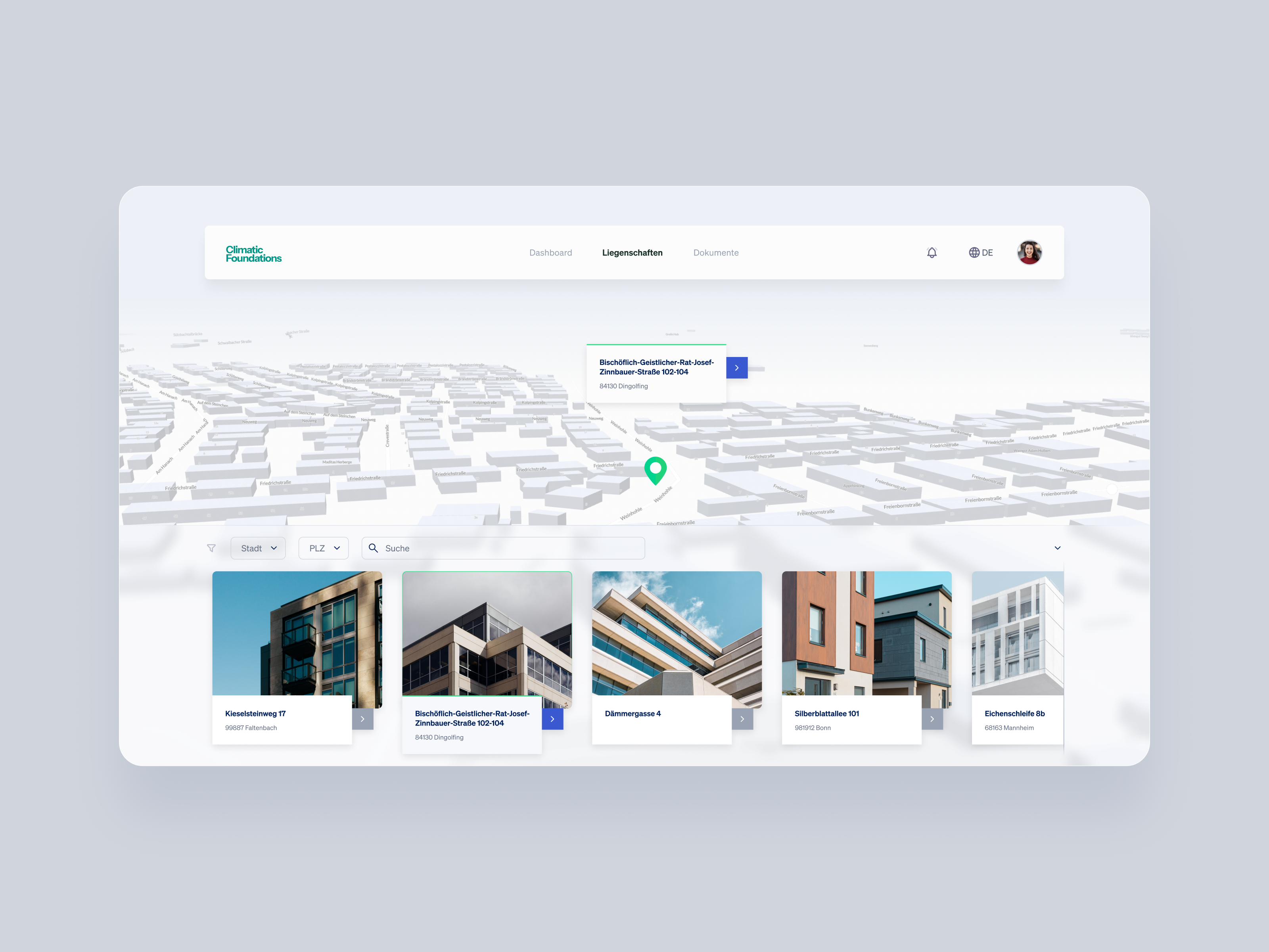 Property list view 3d 3dmap building dashboard estate listview mapview real