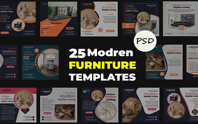 50 Furniture & Woodwork Social Media Post Templates photoshop templates