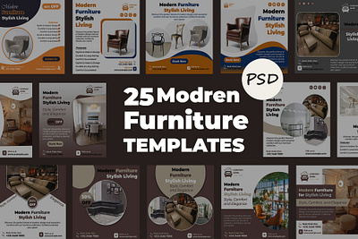 Furniture & Woodwork Social Media Posts - 50 Editable Photos photoshop templates