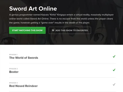 TVBento Show Page anime check drama episodes list tvshows ui web