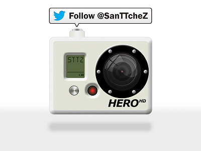 Gopro Dribbble camera follow gopro hd hero lens logo photo photoshop realistic reflet render rendering santtchez sttz twitter