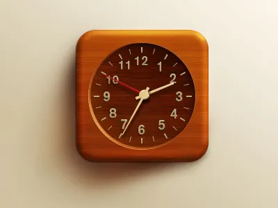 Clock app clock crab icon ios ipad projection， ui wood