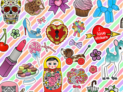 I Love Stickers designs digital illustration stickers